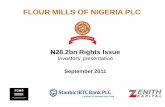 FLOUR MILLS OF NIGERIA PLC - CSL Stockbrokers Ltd · Flour Mills of Nigeria Plc N28.2bn via a rights issue of 455,566,222 ordinary shares at N62 per share; i.e. 8 new ordinary shares
