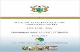 MEDIUM TERM EXPENDITURE FRAMEWORK …...REPUBLIC OF GHANA MEDIUM TERM EXPENDITURE FRAMEWORK (MTEF) FOR 2018 - 2021 PROGRAMME BASED BUDGET ESTIMATES ministry of food and agriculture