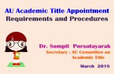 AU Academic Title Appointment Requirements and Procedures€¦ · Applicant submits application form and academic works to AU Committee on Academic Titles (Submission date = effective