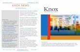 Upcoming at Knox… KNOX NEWS - Knox …...KNOX NEWS J Ways to give Cash or check made out to "Knox Presbyterian Church” dropped in the offering plate on Sunday or mailed to the