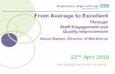 From Average to Excellent - NHS Providers...your hospitals, your health, our priority From Average to Excellent Through Staff Engagement and Quality Improvement Alison Balson, Director