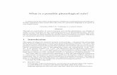 What is a possible phonological rule? · 2017-10-17 · of substance-free phonology is that phonological computation has no access to the ... vides us with methodological grounds