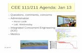 CEE 111/211 Agenda: Jan 13 - Stanford Universityweb.stanford.edu/class/cee111/W2Jan13.pdf · 2009-01-12 · CEE 111/211 Agenda: Jan 13 – Questions, comments, concerns – Administration