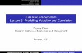 Financial Econometrics Lecture 5: Modelling Volatility and ... · Financial Econometrics Lecture 5: Modelling Volatility and Correlation Dayong Zhang Research Institute of Economics