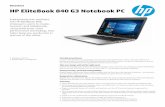 PSG AMS Commercial Notebook Datasheet 2013 (Overflow) · 2016-07-14 · Datasheet HPEliteBook840G3NotebookPC Impressivelythinandlight, theHPEliteBook840 empowersuserstocreate, connect,andcollaborate,