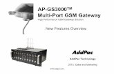 GSM Gateway New features Overview - AddPac AddPac Technology 2010, Sales and Marketing New Features Overview AP-GS3000TM Multi-Port GSM Gateway High Performance GSM Gateway Solution