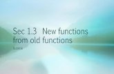 Sec 1.3 New functions from old Sec 1.3 New functions from old functions Subtitle . Transformation of