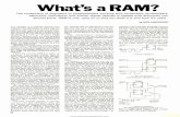 What's a RAM? - tinaja.com · What's a RAM? The vocabulary of engineers or experimenters working with computers, synthesizers, electronic calculators and similar digital devices is