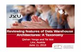 Reviewing features of Data Warehouse …doras.dcu.ie/22429/1/Research_Day_Presentation_Qishan...Data warehouse architectures typically contain numerous features related to various