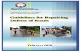 Guidelines for Repairing Defects of Roads · 2018-04-06 · MINISTRY OF PUBLIC WORKS AND TRANSPORT General Directorate of Techniques Road Infrastructure Department Road Inventory