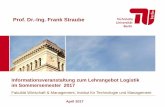 Prof. Dr.-Ing. Frank Straube - TU Berlin · –3 – Infoveranstaltung, April 2017 Prof. Dr.-Ing. Frank Straube Fachgebiet Logistik Definition und Ordnungsrahmen der Logistik Logistik