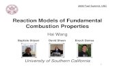 Reaction Models of Fundamental Combustion Properties1 Reaction Models of Fundamental Combustion Properties Hai Wang University of Southern California 2009 Fuel Summit, USC Baptiste