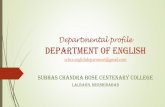 Departmental profile Department of englishscbcc.org.in/doc/deptt_profile_english.pdf · 2017-06-04 · Subhas chandra bose centenary college Lalbagh, murshidabad. The Department of