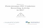 Postconsumer PET Container Recycling Activity · 2018-11-15 · lightweight PET water bottles were often present in the paper stream, particularly if MRF lines were not well-maintained