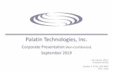 Palatin Technologies, Inc. · PDF file 2019-09-24 · Palatin Technologies, Inc. (NYSE American: PTN) is a biopharmaceutical company developing targeted, receptor-specific peptide