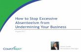 How to Stop Excessive Absenteeism from Undermining Your ......Employee turnover . Conduct Your “Internal Audit” •What are the primary drivers of employee absenteeism? •Do health-related