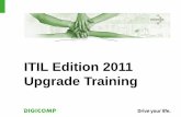 ITIL Edition 2011 Upgrade Training · Why is ITIL sucessfull? Vendor neutral Non-prescreptive Best practice ITIL is adopted by organizations to enable them to: Deliver value for customers