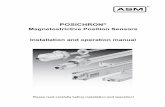 Magnetostrictive Position Sensors Installation and Magnetostrictive Position Sensors Installation and operation manual 2 MAN-PC-E-2014 ASM GmbH POSICHRON® Contents Contents Safety