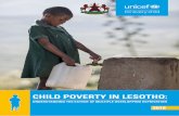 CHILD POVERTY IN LESOTHO...The UNICEF Representative in Lesotho, Nadi Albino, and the Principal Secretary in the Ministry of Development Planning, Nthoateng Lebona, would like to thank