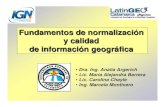 Fundamentos de normalización y calidad de información geográfica · 2018-03-16 · Fundamentos de normalización y calidad ... zApoyar la comprensión y el uso de la Información