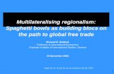 Multilateralising regionalism: Spaghetti bowls as building ... · Multilateralising regionalism: Spaghetti bowls as building blocs on the path to global free trade Richard E. Baldwin