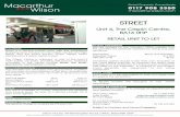 STREET - Macarthur Wilson.pdf · 2017-07-28 · Internal Width 19’6” 5.97 m . Shop Depth 51’1” 15.575 m . Ground Floor Sales 920 sq ft 85.5 sq m . WC - - First Floor Ancillary