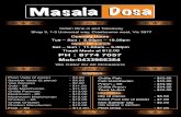 babu dosa front Dosa Menu Page 1.pdfIndian Dine in and Takeaway Shop 3, 1-3 Universal way, Cranbourne west, Vic 3977 Plain Vada (2 piece) - $3.00 Sambar Vada (2 piece) - $5.00