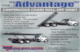 CONTINUOUS CHAIN ROLL-OFF HOIST - SWS …...CONTINUOUS CHAIN ROLL-OFF HOIST Manufactured By: A.A. Welding, Inc., Vancouver, Washington * Heavy Duty Hook Carriage Rollers On I-Beam