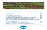 DIVISION I BASEBALL RECORDS - fs.ncaa.org entry pagefs.ncaa.org/Docs/stats/baseball_RB/2017/D1.pdf · 2017-04-19 · Official NCAA Division I baseball records began with the 1957