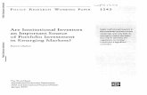 Are Institutional Investors JorInonIn to an Important ... · [iFUCY RESEARCH WCRKING PAPER 1243 Summary findings Chuhan examines five major industrial countries' investors (such as