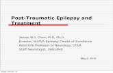 Post-Traumatic Epilepsy and TreatmentPost-Traumatic Epilepsy and Treatment James W.Y. Chen, M.D, Ph.D. Director, WLAVA Epilepsy Center of Excellence Associate Professor of Neurology,