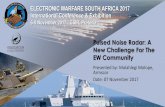 ELECTRONIC WARFARE SOUTH AFRICA 2017 International … · 2018-04-04 · •Separate receive antenna eliminates blind range •Resistant to jamming •Coexistence with other RADARs