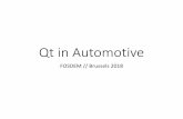 Qt in Automotive...•Application Manager is the QML run-time environment in which the System UI is executed. •Control APIs: •ApplicationManager, for launching, stopping and controlling