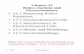 12-1 Balancing Redox Equations • 12-2 Electrochemical ...ww2.chemistry.gatech.edu/class/1310/dickson/OFB... · 11/1/2004 OFB Chapter 12 12 •.Step 6 Multiply the two half-equations
