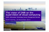 The vision of DNB on cloud computing · 2019-07-26 · ICT-related risks 4. Mission statement of EC-ICT Was ... Cloud computing Cloud computing qualifies as a form of outsourcing.