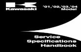 Kawasaki Australia - Service Specifications Handbook...©2005 Kawasaki Heavy Industries, Ltd., First Edition (1): Aug. 1, 2005 (M) COUNTRY AND AREA CODES AT Austrian Model MY Malaysian