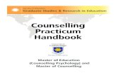 Counselling Practicum Handbook - University of Lethbridge Counselling Pract Hdbk... · ♦ At least one counselling session a month must be videotaped, and 2-3 sessions a month may