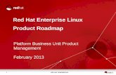 Red Hat Enterprise Linux Product Roadmap · Red Hat Enterprise Linux Product Roadmap Platform Business Unit Product Management February 2013. 2 RED HAT CONFIDENTIAL Disclaimer The