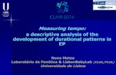 Measuring tempo: a descriptive analysis of the development ...labfon.letras.ulisboa.pt/files/ICLAYR2014_Matos.pdf · Nuno Matos Laboratório de Fonética & LisbonBabyLab (CLUL/FLUL)