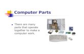 Computer Parts - PowerPoint...Computer Parts There are many parts that operate together to make a computer work. Hardware Physical parts of the computer, including : ~processor & memory