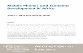 Mobile Phones and Economic Development in Africa...Mobile Phones and Economic Development in Africa Jenny C. Aker Isaac M. Mbiti Jenny C. Aker is Assistant Professor of Development
