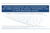 Sample preparation and characterization for safety … 20140507.pdf(Abbr.: Procedures for safety testing) Sample preparation and characterization for safety testing of carbon nanotubes,