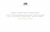 Ars Artem Salvat - Festival Internazionale di Musica e ...€¦ · Ars Artem Salvat 15TH International Festival of Sacred Music and Art ROME AND VATICAN NOVEMBER 16 TO 21, 2016. 2