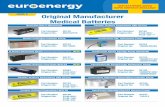 NEW BATTERIES ADDED RAPID DISPATCH AVAILABLE ISSUE 6 … Energy Original... · 2012-04-11 · Original Manufacturer Medical Batteries NEW BATTERIES ADDED RAPID DISPATCH AVAILABLEA