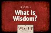 L E S S O N 1 What Is Wisdom?€¦ · vs. God’s Ways •God’s Ways –God is the Creator of all things. –God is the center of the universe. –God has commandments and absolute