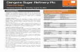 Dangote Sugar Refinery Plc - Investment One Sugar.pdf · 2018-05-31 · Dangote Sugar Refinery Plc We initiate coverage on Dangote Sugar Refinery Plc and place a “HOLD” recommendation