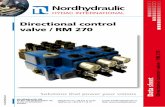 Directional control valve / RM 270 - Salhydro Oy · 2018-03-09 · The extra check valve prevents the oil from running backwards in the system when only the tipper valve is used.