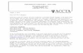 PRESIDENT’S REPORT – 2015-2016 · 2016-09-07 · PRESIDENT’S REPORT – 2015-2016 39th Annual Conference Bonita Springs, FL September 10-14, 2016 August 3, 2016 Dear ACCTA Colleagues,