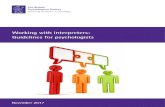 Working with interpreters: Guidelines for psychologists · Registered Sign Language Interpreter (RSLI). Check the interpreter is qualified and appropriate for the consultation/meeting