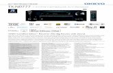 2017 NEW PRODUCT RELEASE TX-NR777 7.2-Channel Network … · 2017 NEW PRODUCT RELEASE TX-NR777 7.2-Channel Network A/V Receiver THX® Certified Select™ Receiver Fills Big Rooms